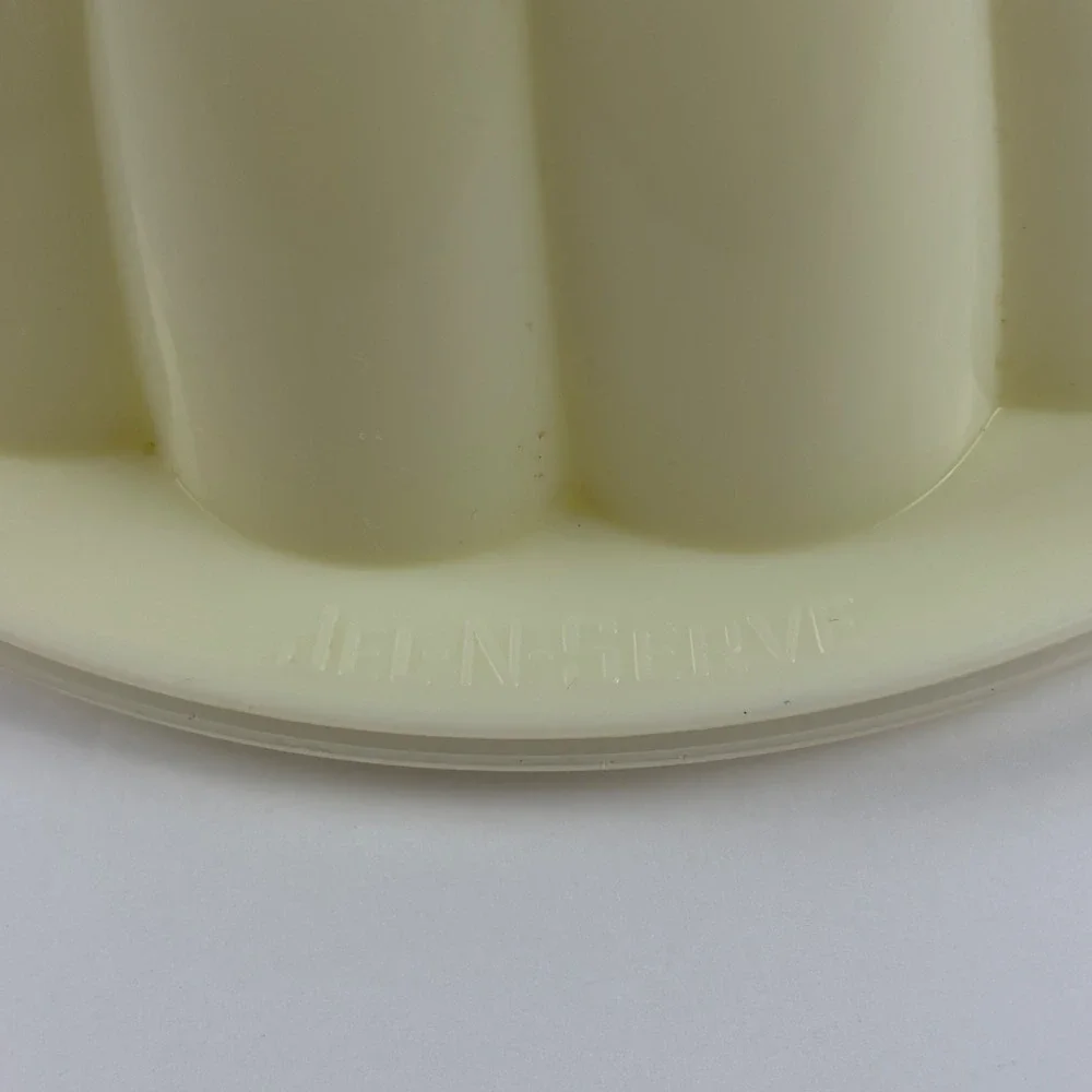 Vintage 1970s Tupperware Jel-N-Serve Jello Mold Set Sheer Cream 6 Piece